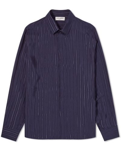 Saint Laurent Stripe Shirt - Blue