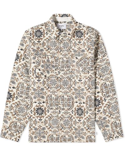 Wax London Whiting Mosaic Quilt Overshirt - Brown