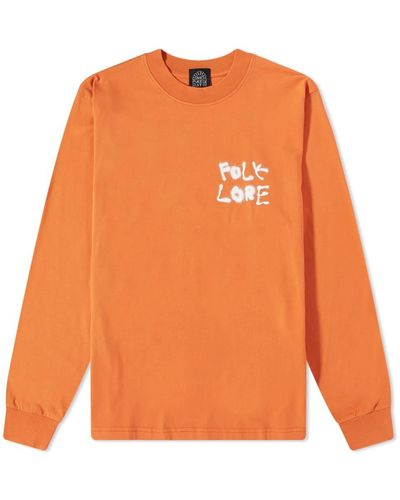 Heresy Long Sleeve Us Folk T-shirt - Orange