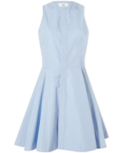 Ami Paris Hidden Tab Mini Dress - Blue