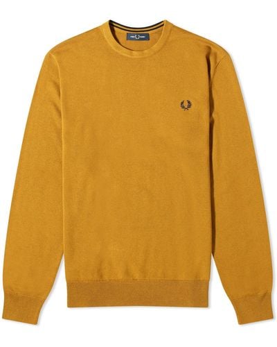 Fred Perry Classic Crew Neck Knit - Yellow
