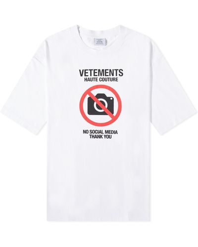 Vetements No Social Media Couture T-shirt - White