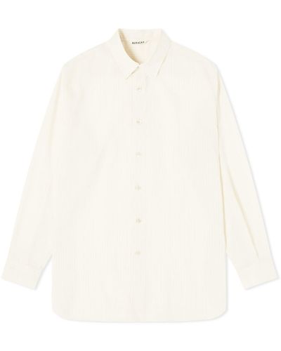 AURALEE Finx Stripe Shirt Light Stripe - White