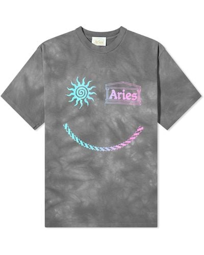 Aries Grunge Happy Dude T-Shirt - Grey