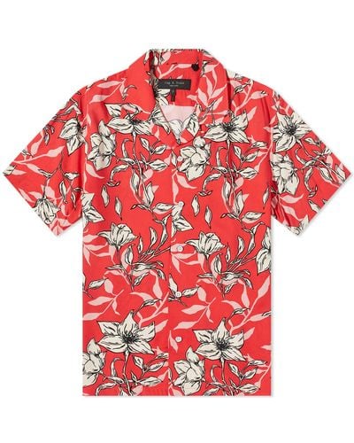 Rag & Bone Avery Hawaiian Vacation Shirt - Red