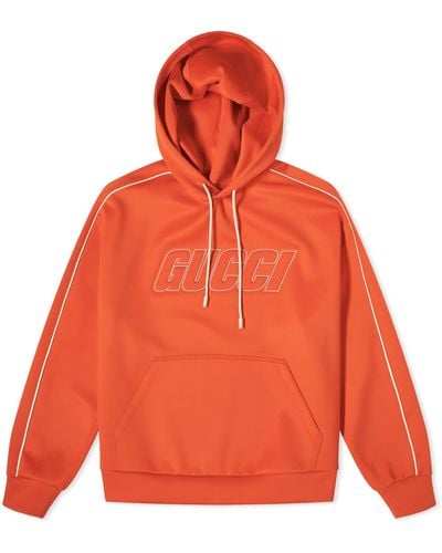 Gucci Logo Neoprene Hoodie - Orange