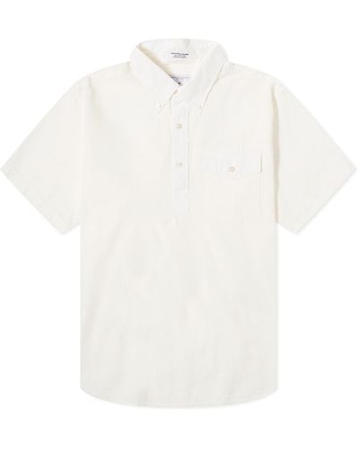 Engineered Garments Popover Button Down Short Sleeve Shirt - White