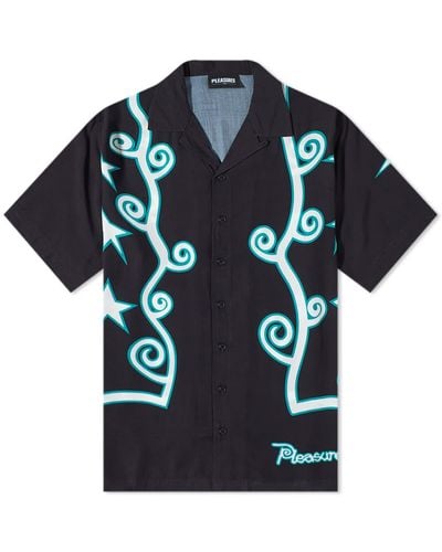 Men's Pleasures Black Chicago Cubs Flame Fireball Button-Up Shirt Size: Small