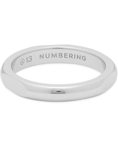 NUMBERING 3 Sided Signet Ring - White