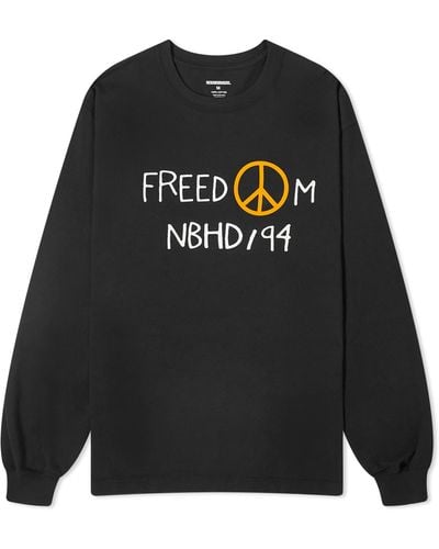 Neighborhood 8 Long Sleeve Freedom T-shirt - Black