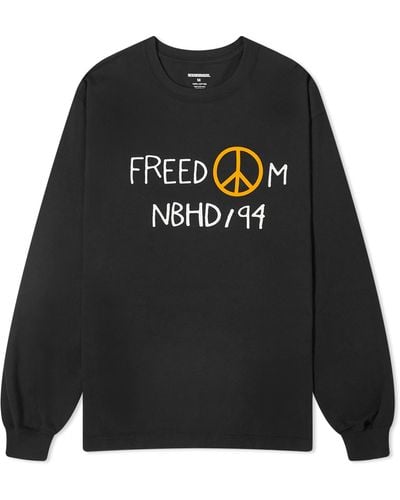 Neighborhood 8 Long Sleeve Freedom T-Shirt - Black