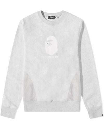 A Bathing Ape By Bathing Ape Relaxed Fit Crewneck - White