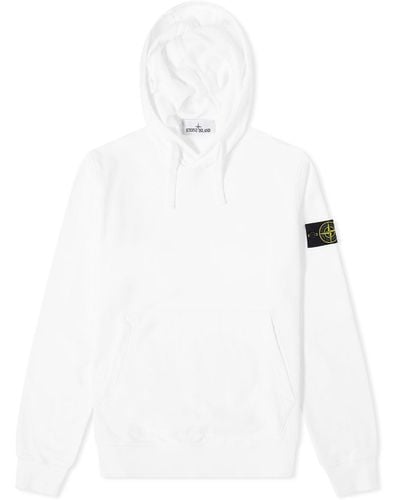 Stone Island Garment Dyed Popover Hoodie - White