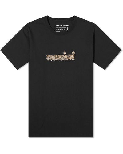 Maharishi Tiger Fur Calligraphy T-Shirt - Black