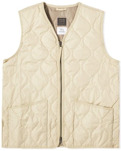 Taion Military Zip Down Vest - Natural