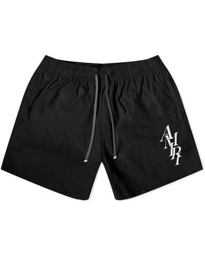 Amiri Stack Logo Swim Shorts - Black