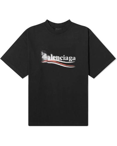 Balenciaga Political Campaign Stencil T-shirt - Black