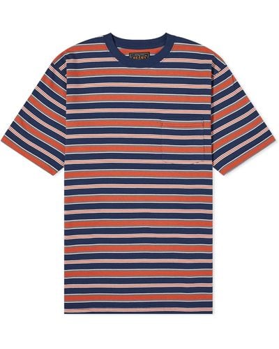 Beams Plus Multi Stripe Pocket T-Shirt - Blue
