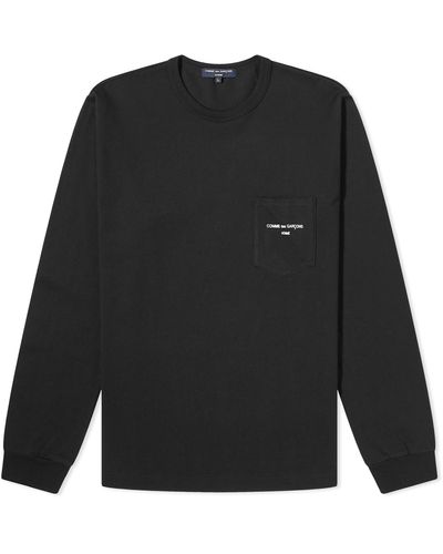 Comme des Garçons Pocket Logo Long Sleeve T-Shirt - Black