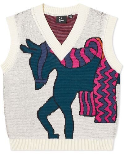 by Parra Knitted Horse Vest - Blue