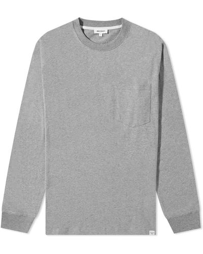 Norse Projects Long Sleeve Johannes Standard Pocket T-Shirt - Grey