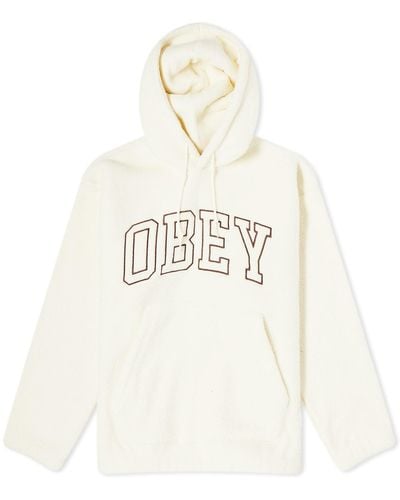 Obey Hoodie With Collegiate Logo - White