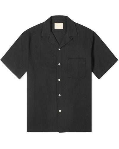 Portuguese Flannel Pique Vacation Shirt - Black