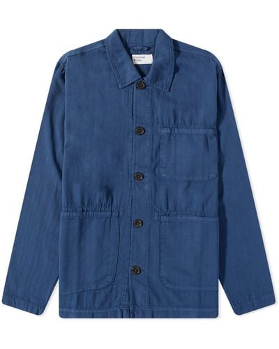 Universal Works Herringbone Cotton Field Jacket - Blue