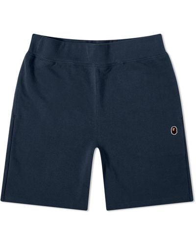 A Bathing Ape One Point Sweat Shorts - Blue