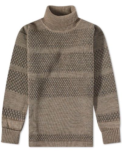 S.N.S. Herning Fisherman Roll Neck Knit - Brown