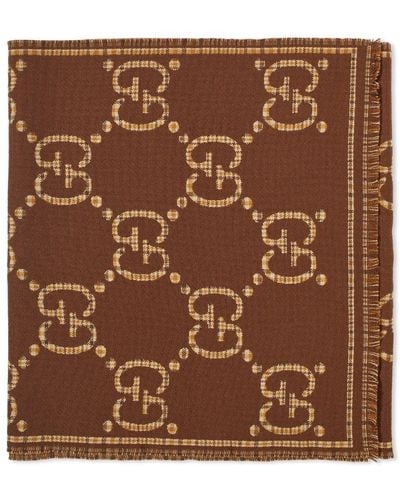 Gucci Large Gg Scarf - Brown