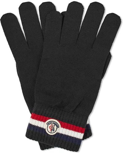 Moncler Tricolour Logo Gloves - Black