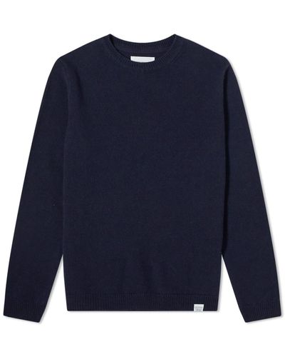Norse Projects Sigfred Lambswool Crew Knit - Blue