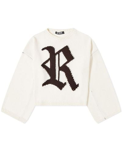 Raf Simons Bulky Knit R Logo Sweater - White
