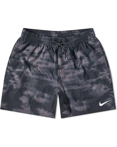 Nike Swim Floral Fade 5" Volley Shorts - Blue