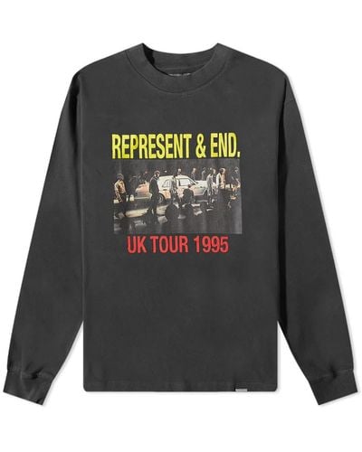 Represent Manchester Uk Tour Long Sleeve T-Shirt - Gray