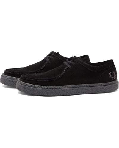 Fred Perry Dawson Low Suede Shoe - Black
