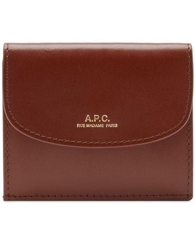 A.P.C. Geneve Trifold Wallet - Brown