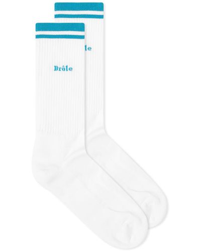 Drole de Monsieur Logo Sock - White
