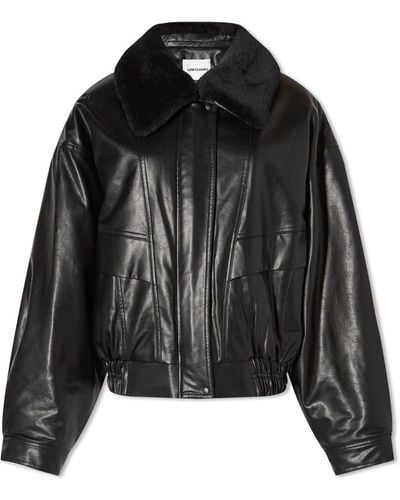 Low Classic Faux Leather Short Jacket - Black