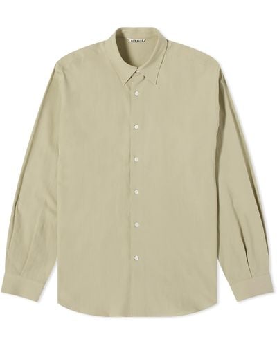 AURALEE Hard Twist Cotton Silk Shirt - Green