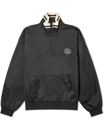 Gucci Interlocking Logo Half Zip Sweat - Black