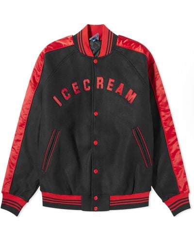 ICECREAM Cones & Bones Varsity Jacket - Black