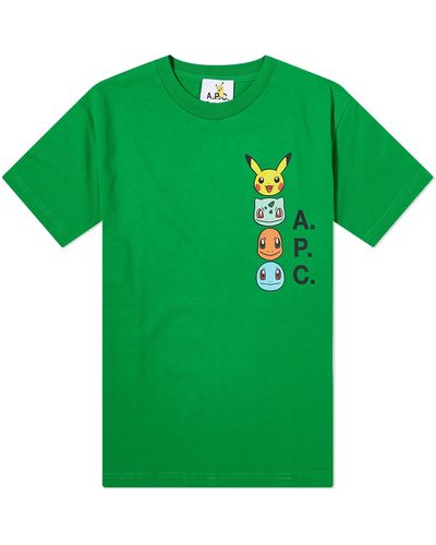 A.P.C. Pokémon The Portrait T-Shirt - Green