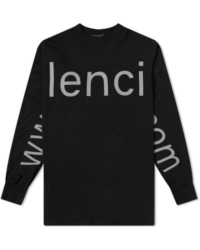 Balenciaga Long Sleeve Dot Com T-shirt - Black