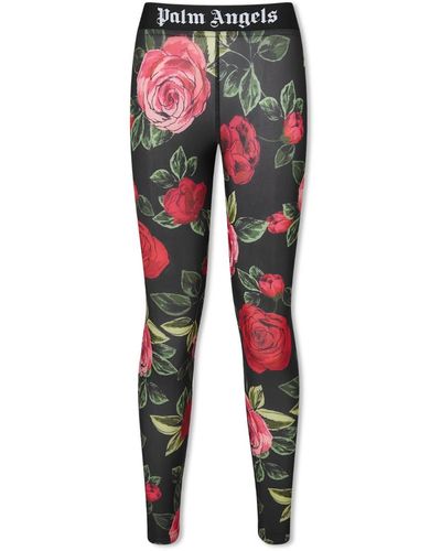 Palm Angels End. X Allover Rose Sport Leggings - Red