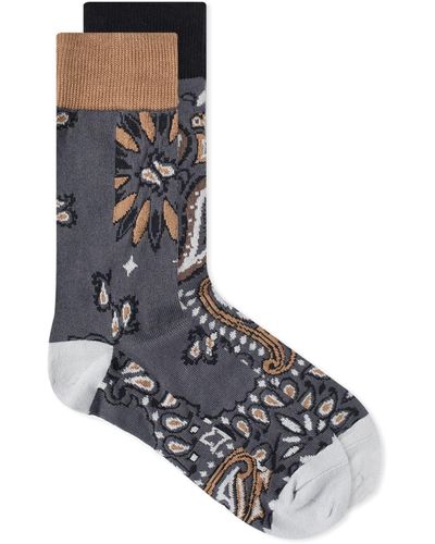 Sacai Bandana Socks - Grey