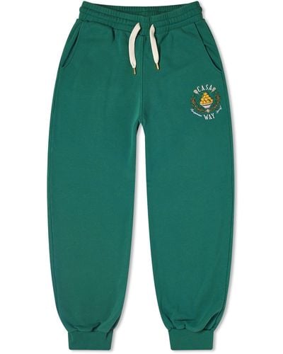 Casablancabrand Casa Way Embroidered Sweat Trousers - Green