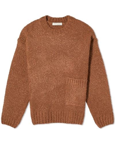 FRIZMWORKS Alpaca Boucle Pocket Sweater - Brown