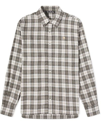 Acne Studios Sarlie Dry Flannel Check Shirt - Grey